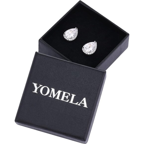 Women's Teardrop Mall Dainty Birthstone Cubic Zirconia Silver Elegant Earring - Picture 6 of 6